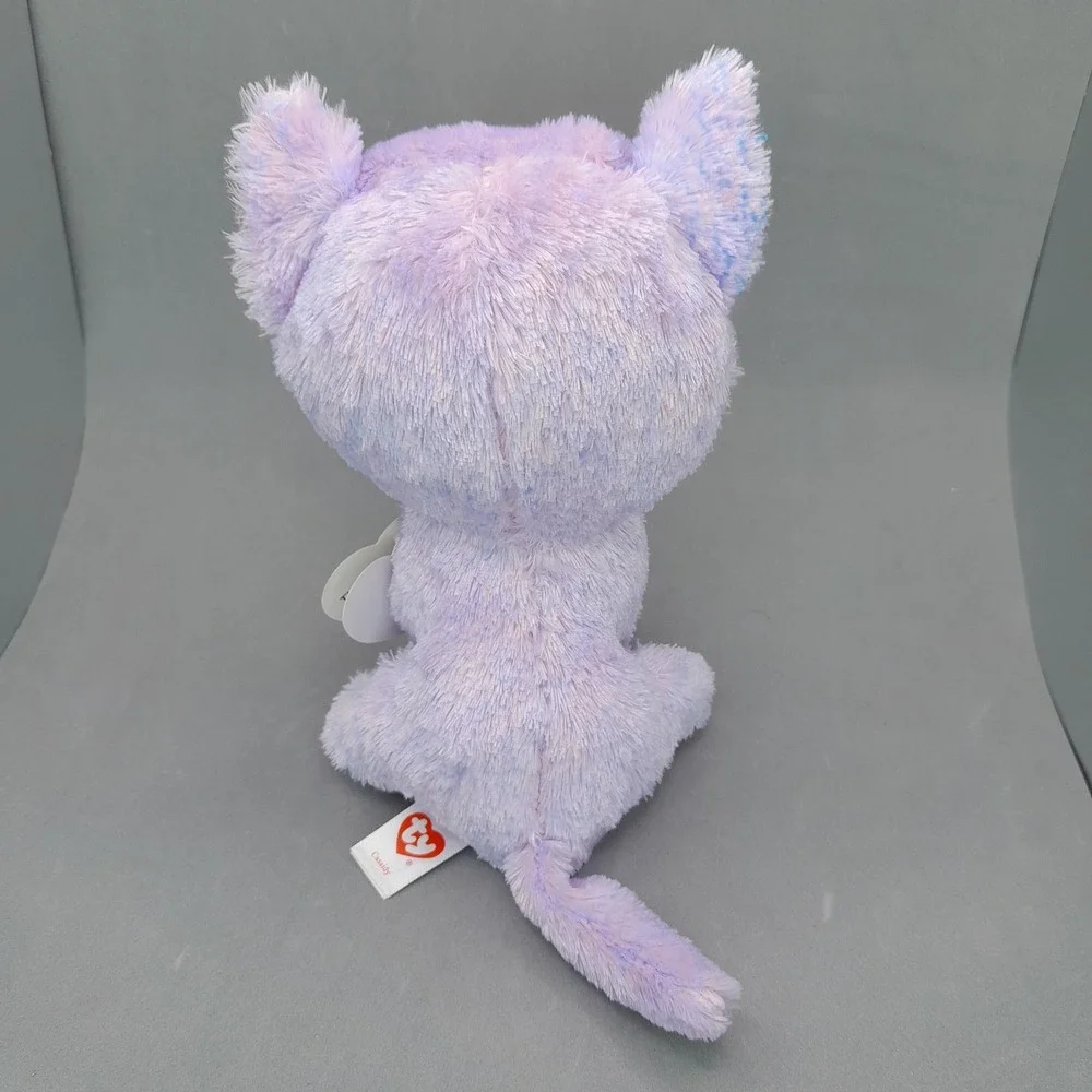 Ty Beanie Boos Cassidy Lavender Cat Purple Glitter Eyes Plush 6 inch NWT